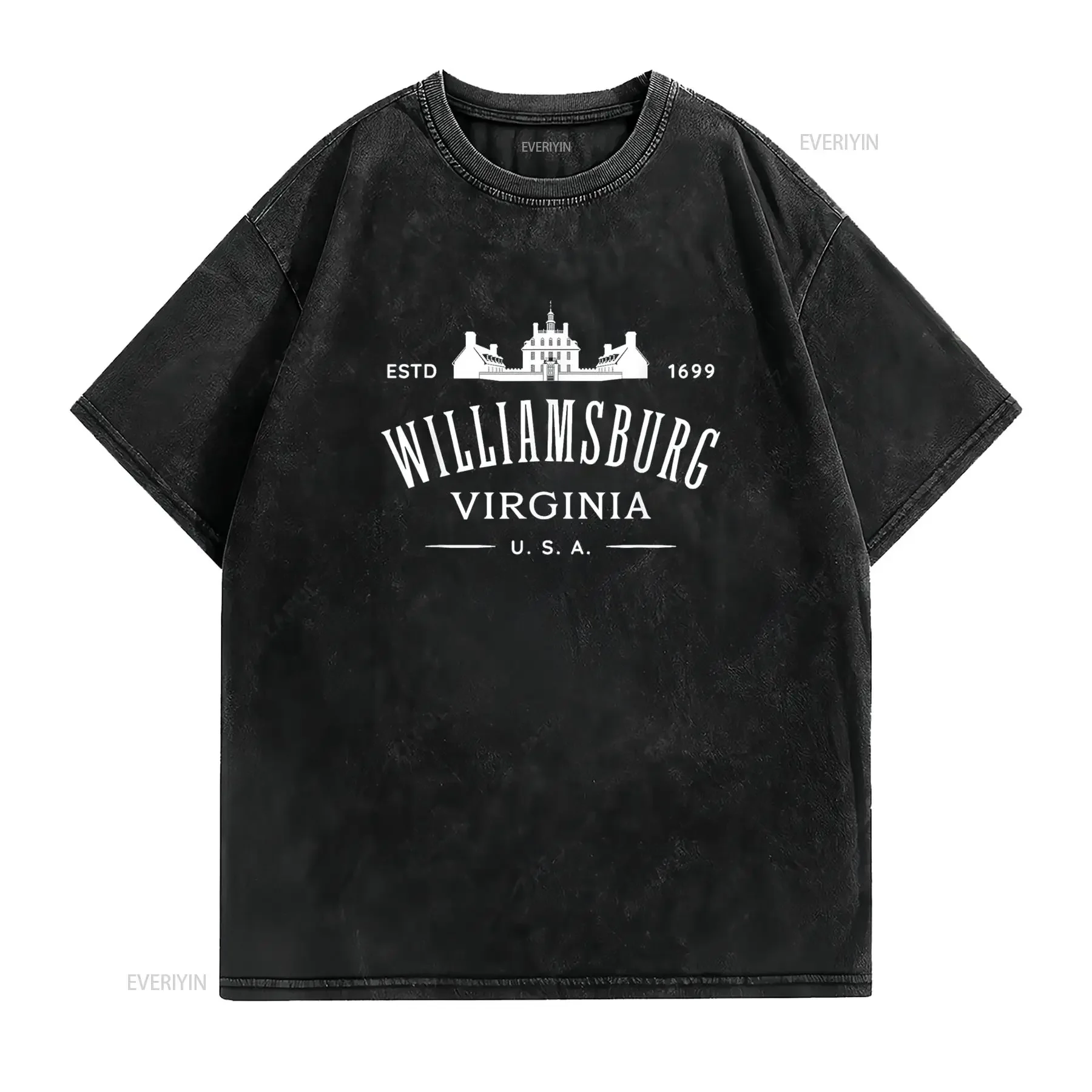 Colonial Williamsburg VA Design Virginia USA 2024 T Shirt vintage Washed Stylish streetwear fashion Top For Everyday Wear Soft