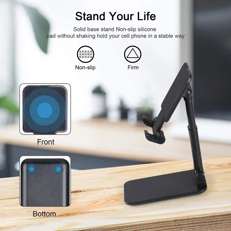 Foldable Metal Desktop Tablet Holder Table Cell Foldable Extend Support Desk Mobile Phone Holder Stand For iPhone Adjustable