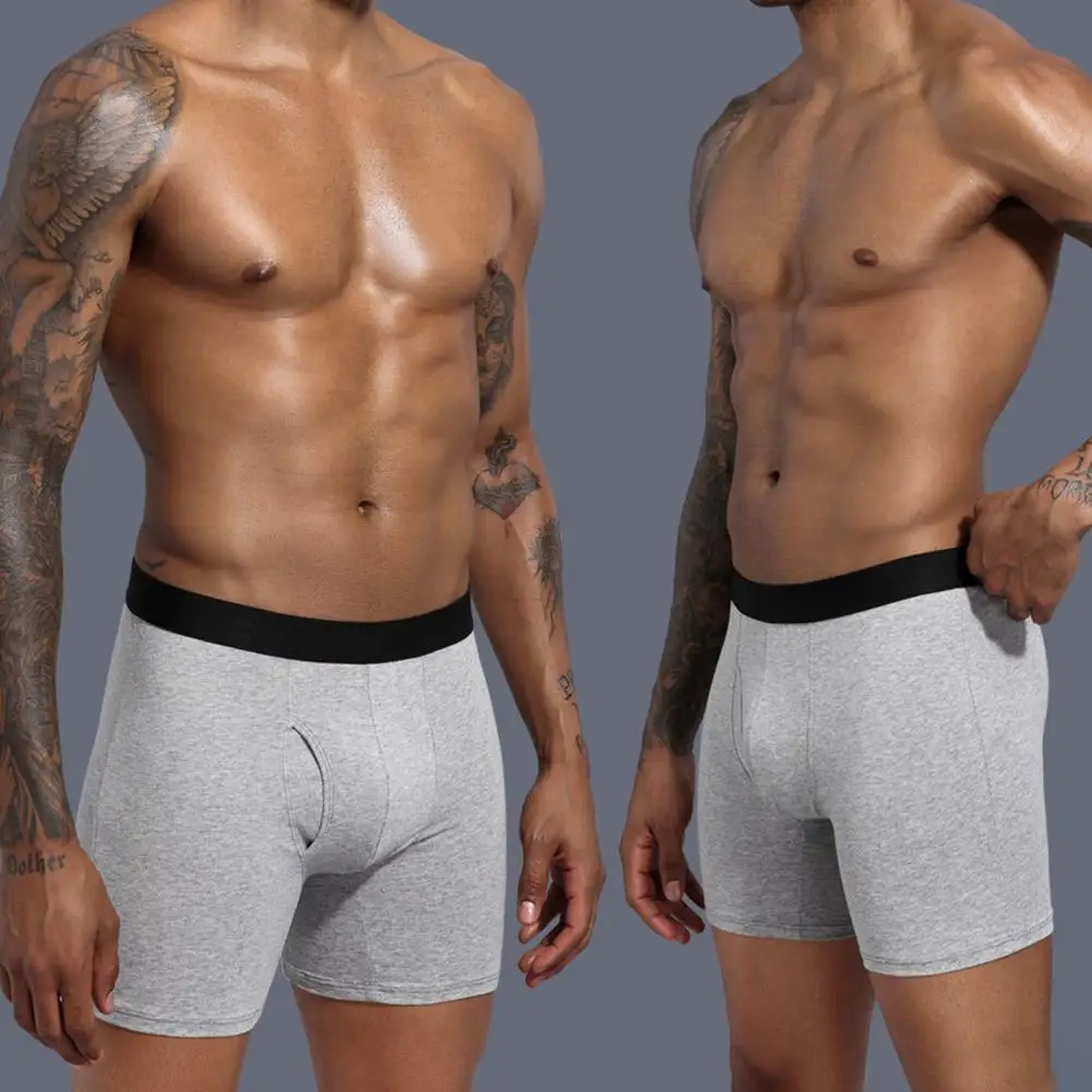 Boxer da uomo in cotone apertura anteriore slip Boxer sportivi senza cuciture costume da bagno pantaloncini da bagno da uomo intimo Boxer