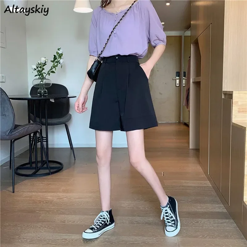 

Ретро шорты женские красные летние свободные прямые шорты для отдыха с высокой талией в корейском стиле уличная одежда милые девичьи личности стильный шик