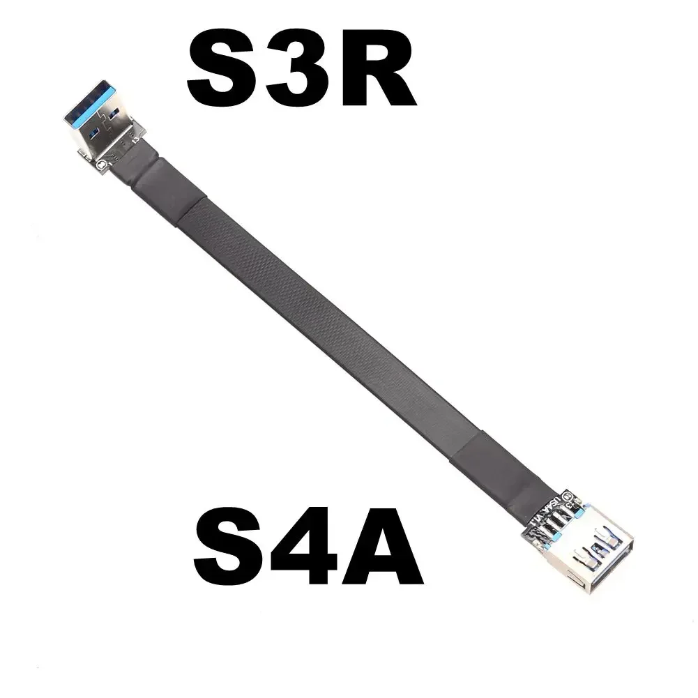 ADT-Link USB 3.0 A Cable USB Type A To USB A Male To Male Data Extension Cable 90 Degree Double Angled Flat Adapter Cord 10G/Bps