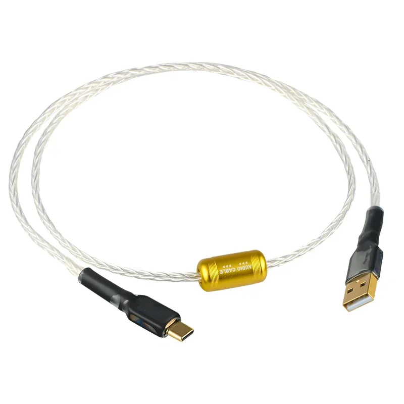 HiFi Audio Posrebrzany kabel typu C na USB do dekodera karty dźwiękowej telefonu komórkowego na komputer PC Linia danych