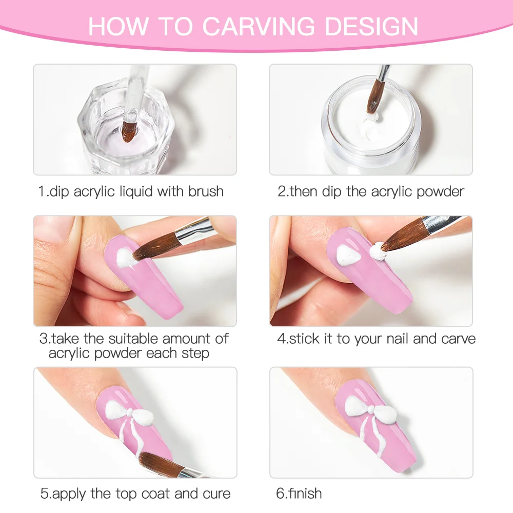 4/8Pcs Nude Roze Glitter Acryl Poeder Nagel Set Professioneel Polymeer Voor Franse Stijl Extension Carving Nail Decoratie