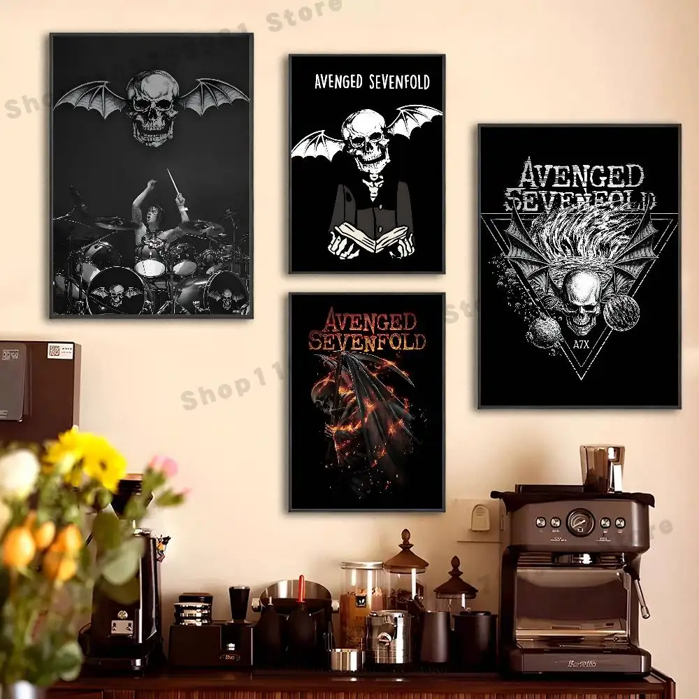 Rock Band A7X A-Avenged Sevenfold Poster Sticker Classic Art Painting for Home Bedroom Cafe Office Wall Decor