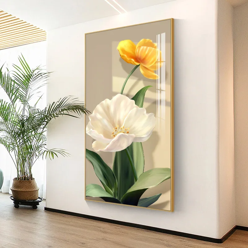 Nordic Vintage Wall Art Chic White Yellow Flower Sunflower HD Canvas Print Poster Home Living Room Bedroom Decoration