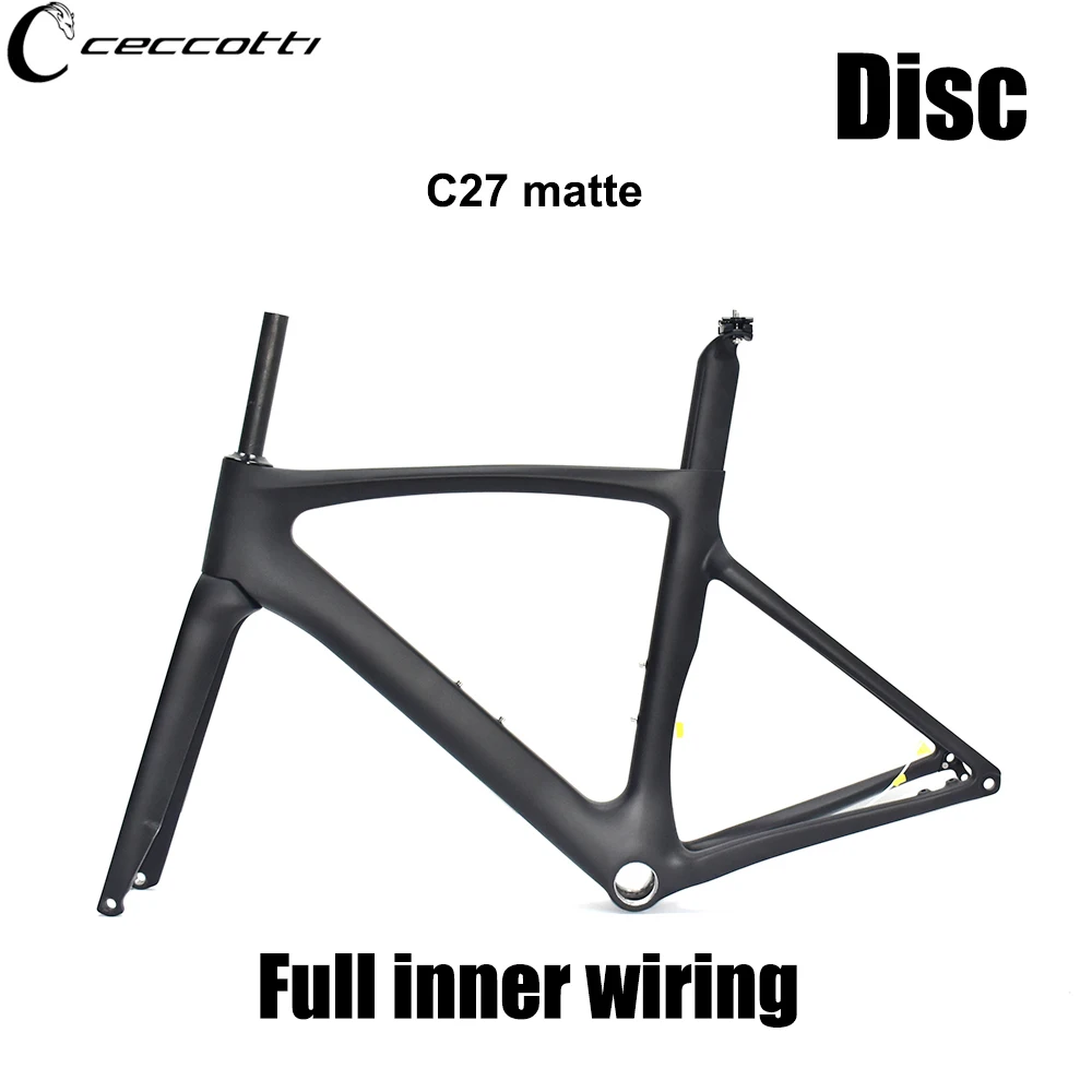 

CECCOTTI-Road Bike Carbon Frame, Full Inner Cable, T47 BB, Disc Brake, Bicycle Frameset