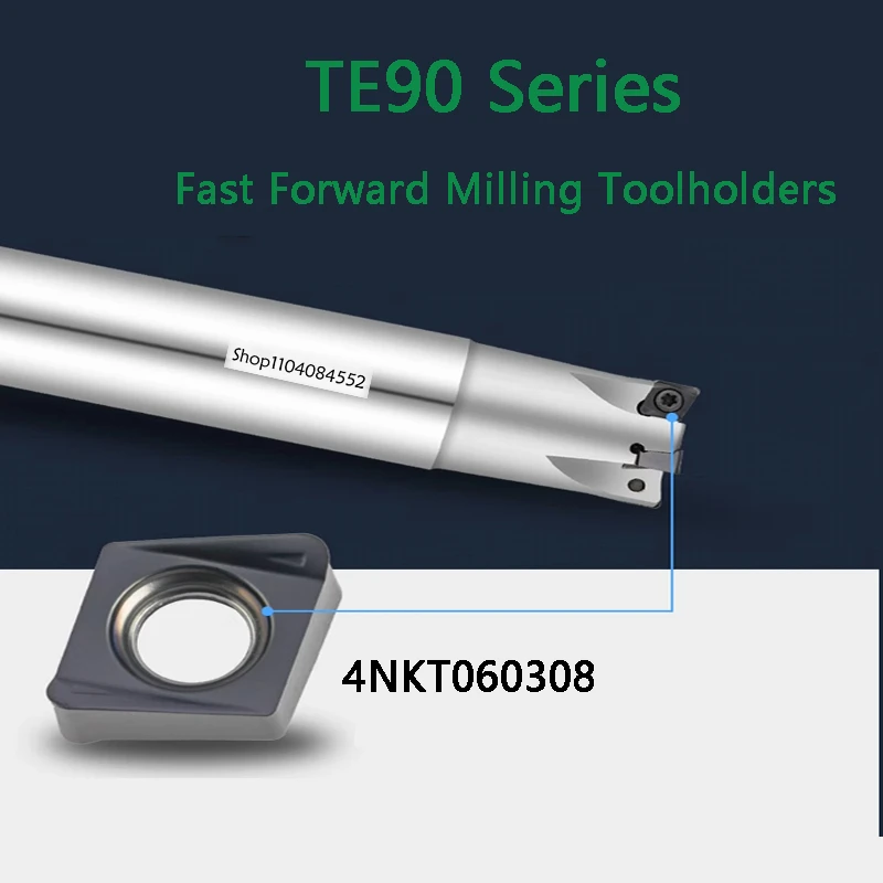 CNC TE90 fast feed milling cutter rob 90 degree right angle with large cutting depth high efficiency Install inserts 4NKT060308