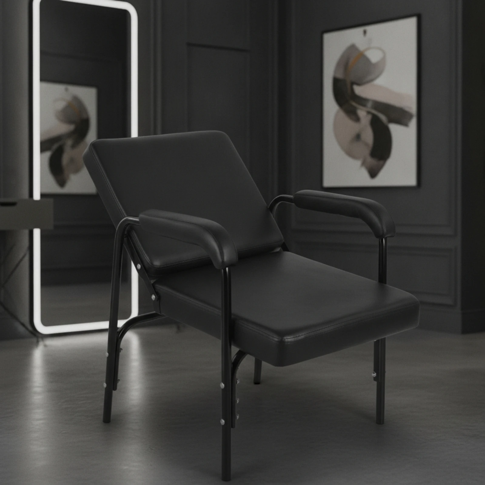 Barber Chair with Padded Armrests Ergonomic Four-Legged Barber Chair Furniture Heavy-Duty Long-Lasting for Barbers, Barbershop