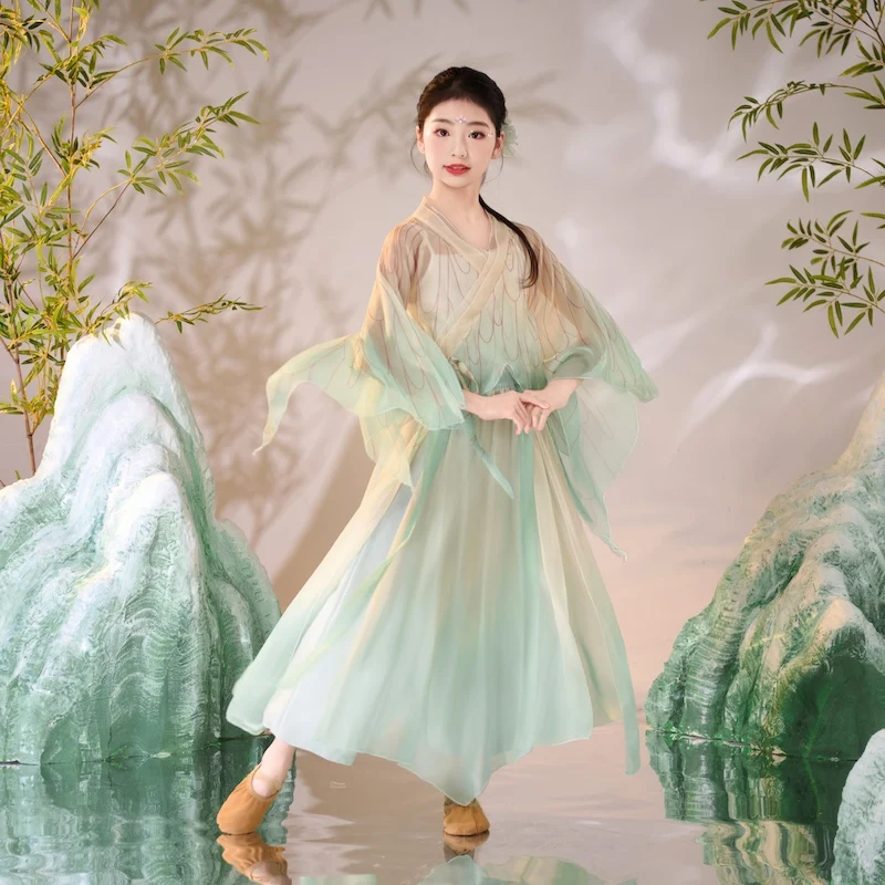 بدلة فراشة رقص كلاسيكية جديدة أنيقة للنساء مع قافية الجسم للتغيير التدريجي للممارسة #5