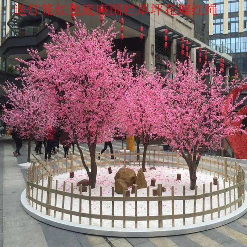 New Year Decoration Indoor Wishing Tree Shopping Mall Decoration Fake Peach Blossom Large Hotel Landscape