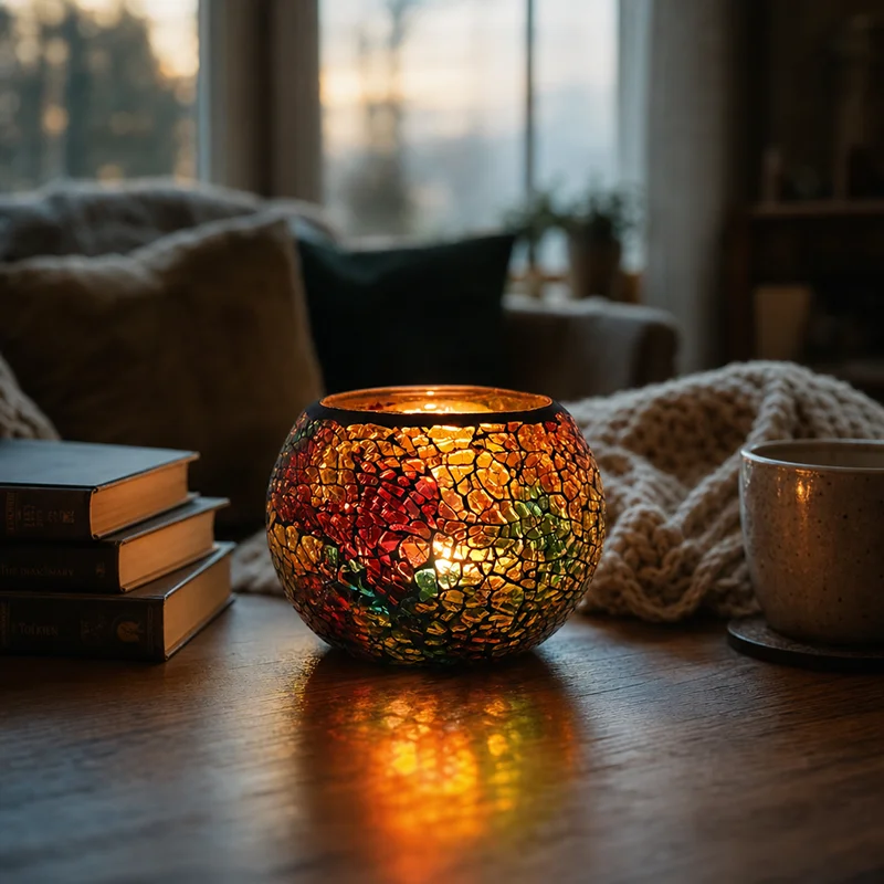 Rainbow Empty Candle Jars DIY Homemade Candle Container Glass Mosaic Jars for Candles Holder Vessel Storage