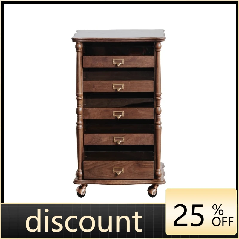 LMM living room sofa side cabinet removable black walnut corner few coffee solid wood storage cabinet