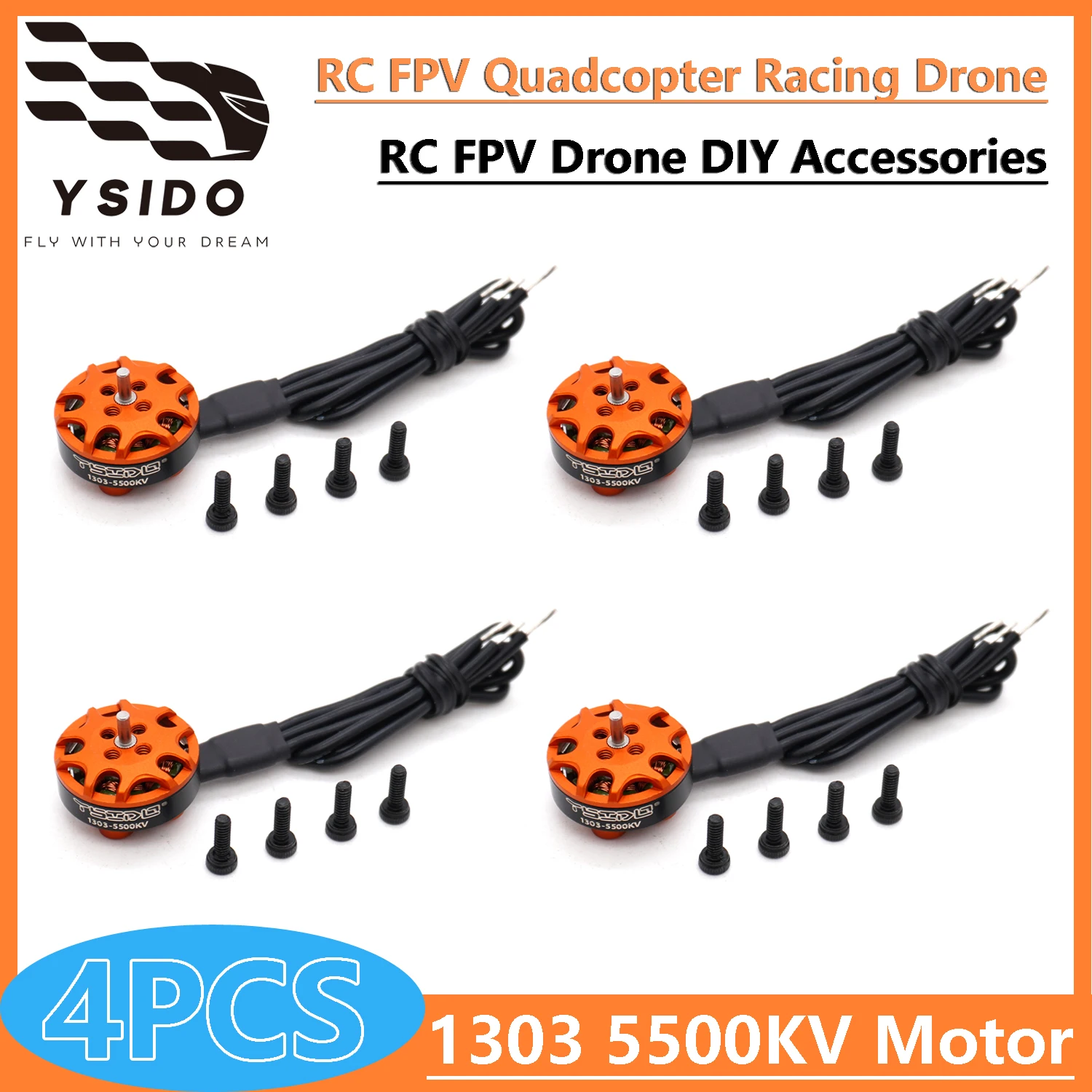 4PCS YSIDO 1303 5500KV Motore Brushless per 2-3 pollici Cinewhoop RC FPV Drone Freestyle Quadcopter Racing Drone Accessori FAI DA TE