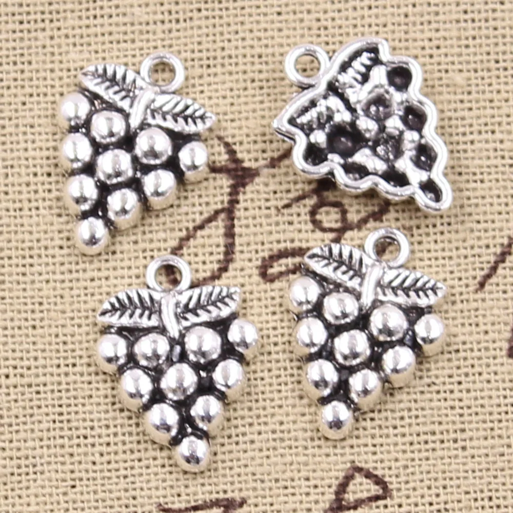 15pcs Charms Fruit Grapes 19x14mm Tibetan Silver Color Pendants DIY Antique Making Handmade DIY Findings Crafts Jewelry