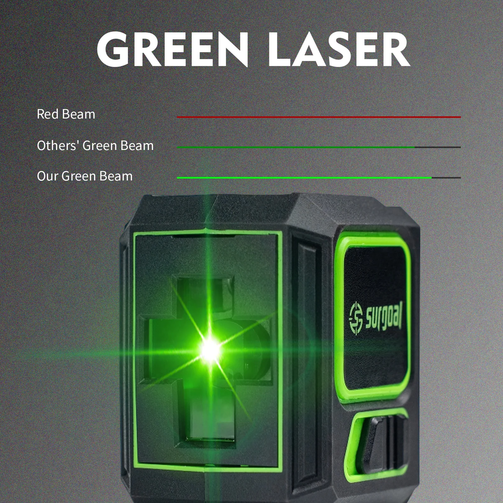 Self-leveling Mode Pendulum Locked Precision 2mm/5m Level Laser Vertical & Horizontal Laser Green 2 Line Laser Level