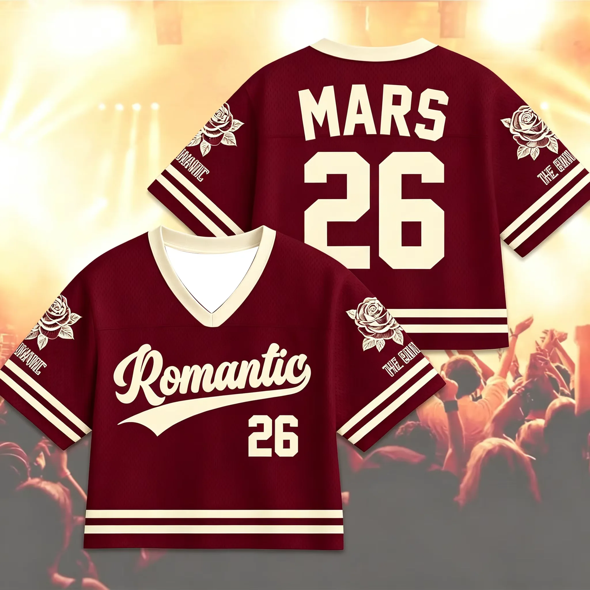 Romantic Tour Football Bruno Mars Concert Men Women Tee Adults Children Boy Gril Top Kids Parent Child Quick dry V Neck Tshirt