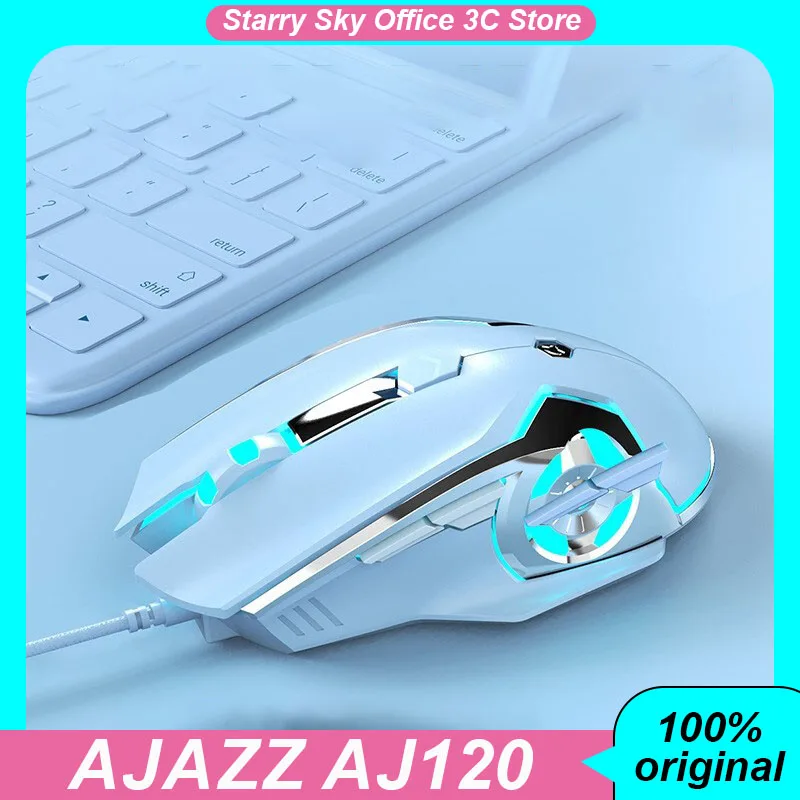 AJAZZ AJ120 Gaming Mouse Wired USB 6 Buttons 8000DPI Optical Mute E-sports Game Mouse Laptop computer office PC Accessories gift