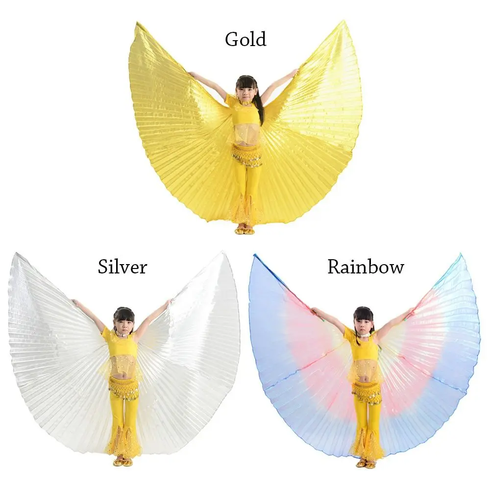 Belly Dance Wings With Sticks Isis Wings Carnival Festival Kids Children Gold Wings Belly Dance Accessories Costume