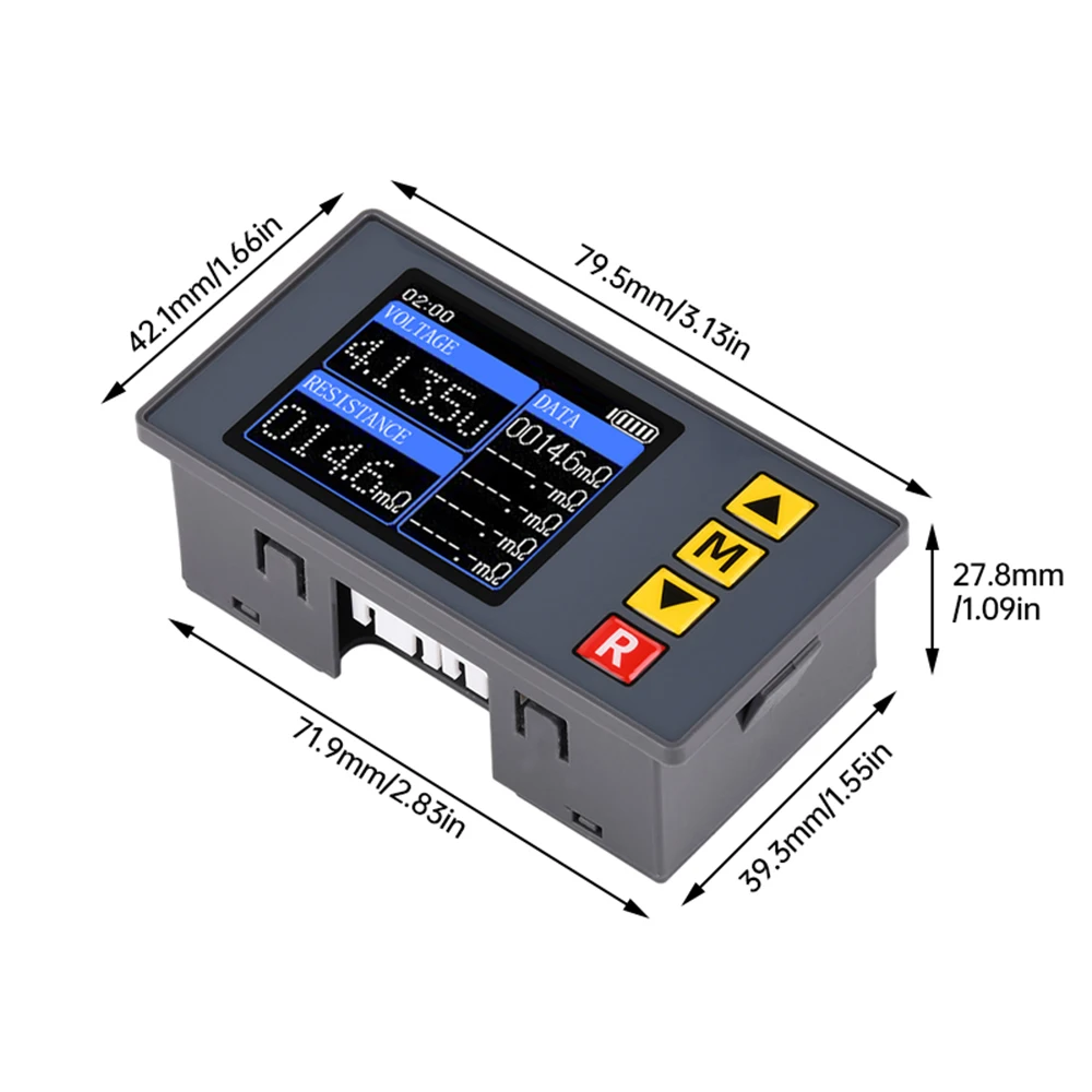 TS457 DC5V Voltmeter Internal Resistance Tester Detector Voltage Meter Four Pin Cable With Kelvin Clip for Electrician Tool