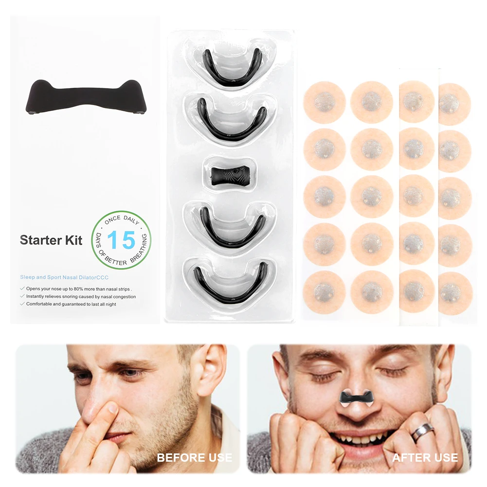 15 Pairs Magnetic Nasal Clip Improve Sleep Quality Stop Snoring Nasal Strips Reduce Snoring Breathing Intake Bands for Nighttime