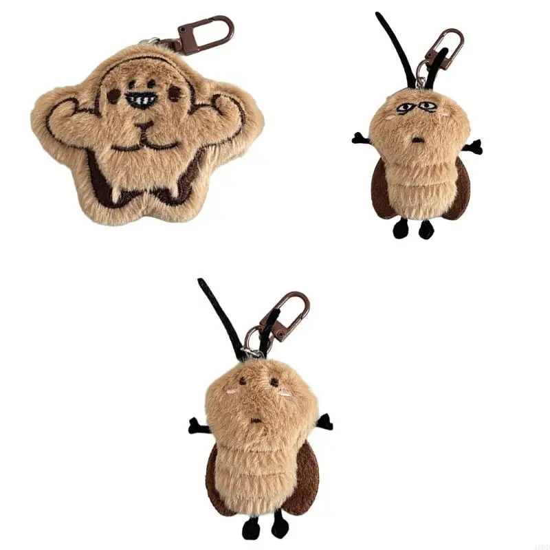 J2HD Lovely Cockroach Keyring Cartoon Funny Cockroach Girl Keychain Girl Backpack Pendant Birthday Ornament Kids Gift