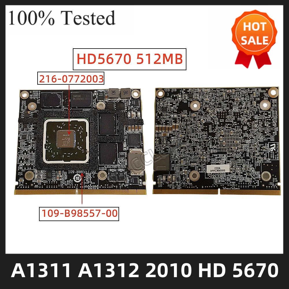 

HD5670M 512MB For iMac 21" 27" A1311 A1312 Video Graphics Card 2010109-B98557-0 216-0772003 Video Card