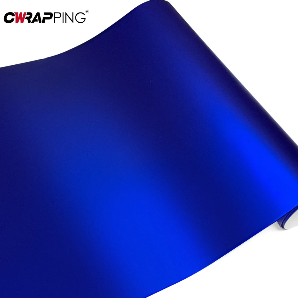 Deep Blue Metallic Supplies Car Body Films Motorcycle Stickers Matte Navy Blue Exterior Car Vinyl Wrap Vehicle Decoration Decals - view 4