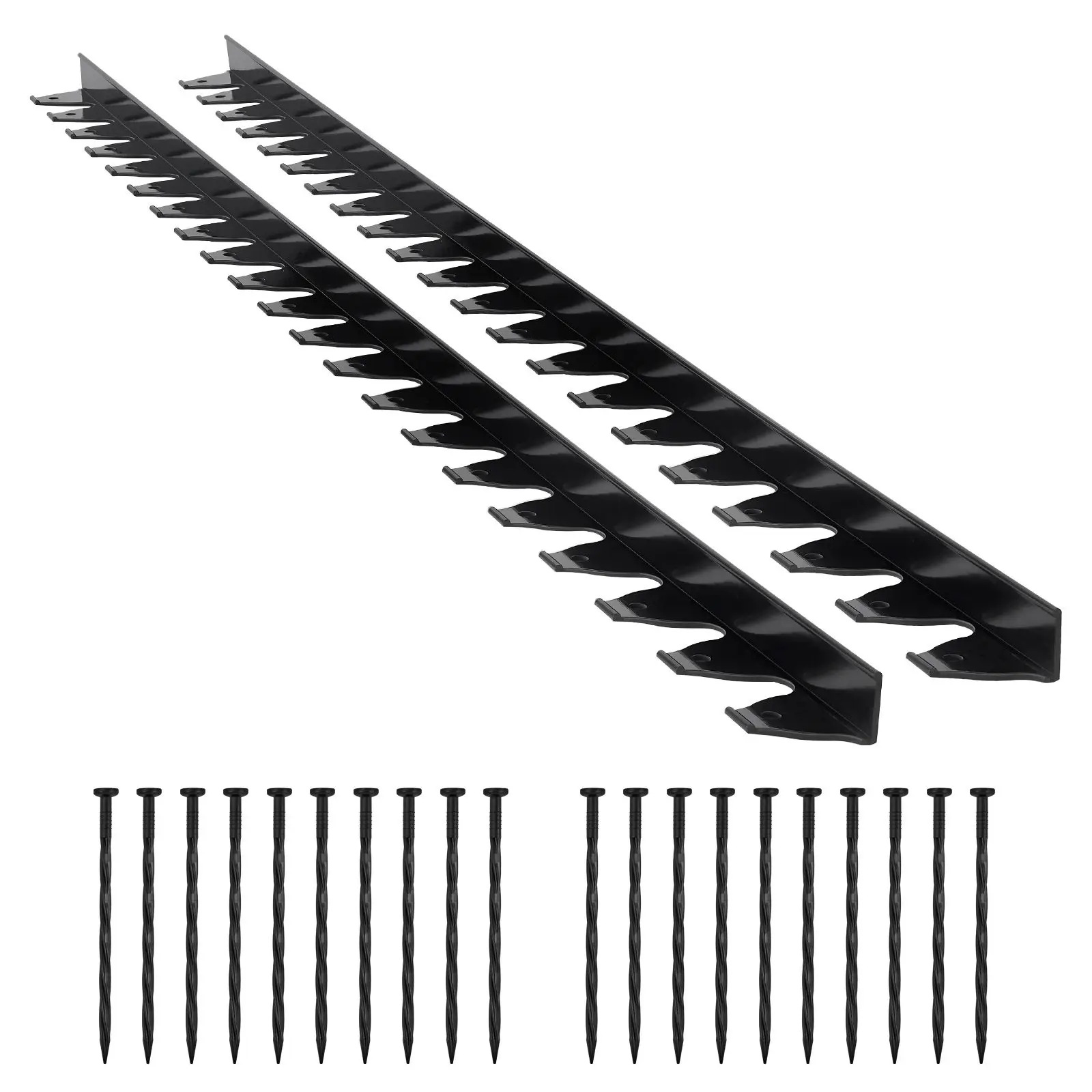 Landscape Edging Border, 10Pcs 6 Ft X 1.6 in Plastic Garden Edging with 60 Spikes, Sun-Resistant Flowerbed Borders, DIY Layout