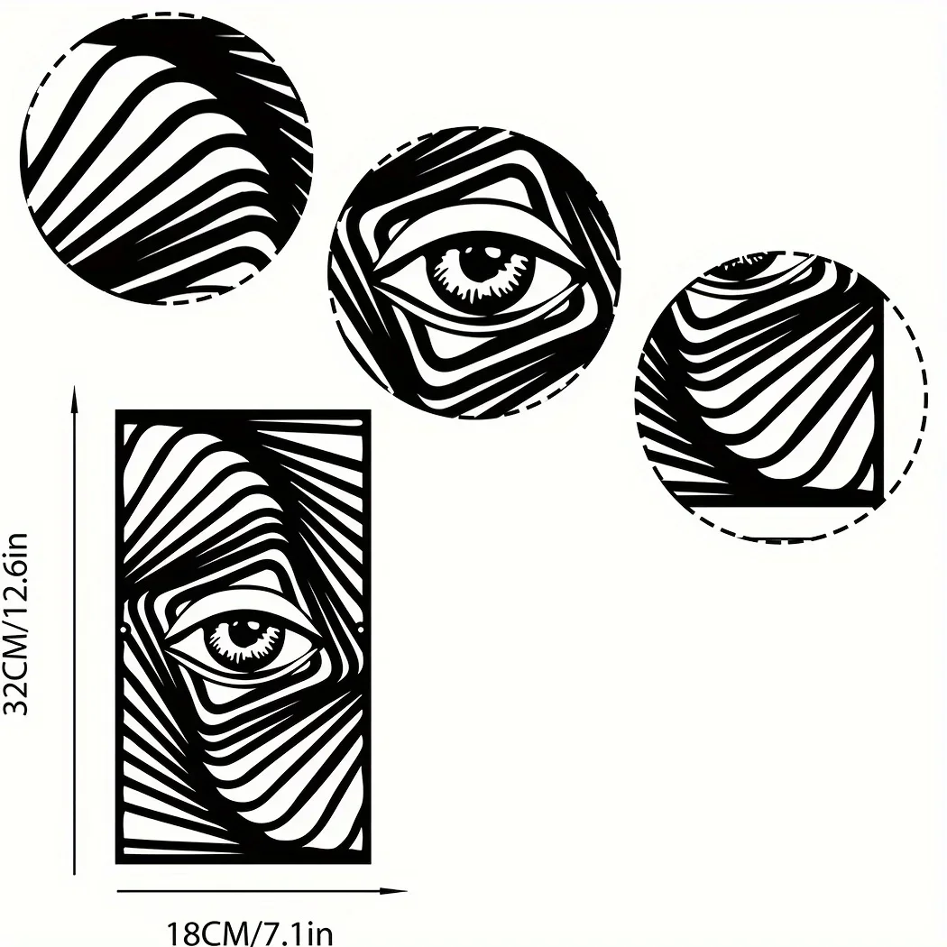 CIFBUY Decoration 1szt Abstract Eye Home Decor, Eye Wall Decor Ornament, Zebra Eye Metal Wall Art, Artystyczny wystrój ścian, Home Back