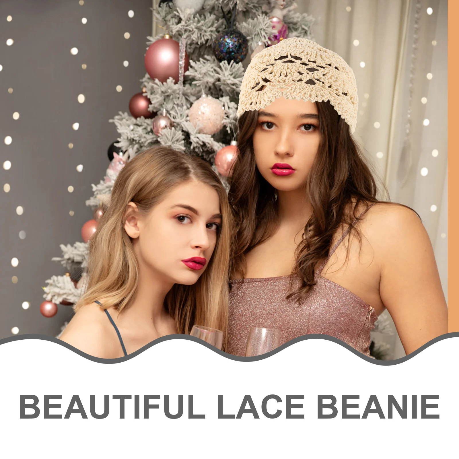 

Vintage Turban Hat For Women Crocheted Hollow Out Beanie Soft Lightweight No-Slip Casual Cap Comfortable All-Season Wear