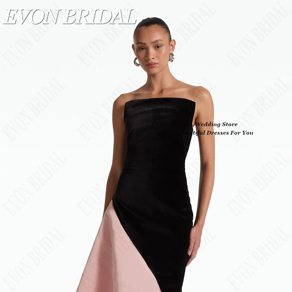 EVON BRIDAL Contrast Color Evening Dress Women Strapless Mermaid Sleeveless فساتين للمناسبات الخاصة Formal Occasion Dresses