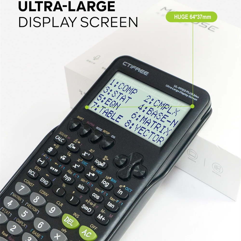 A multifunctional model designed specifically for student exams, featuring Large-Screen Scientific Calculator -417 Features