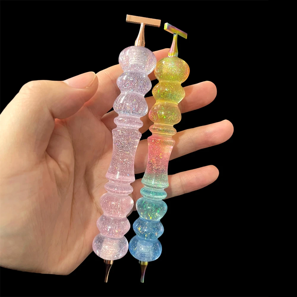 HOMFUN New Diamond Painting Pen，Dreamy Embroidery Threaded Dot Drill Tool，Multifunctional Metal Screw Thread Tips Accessories