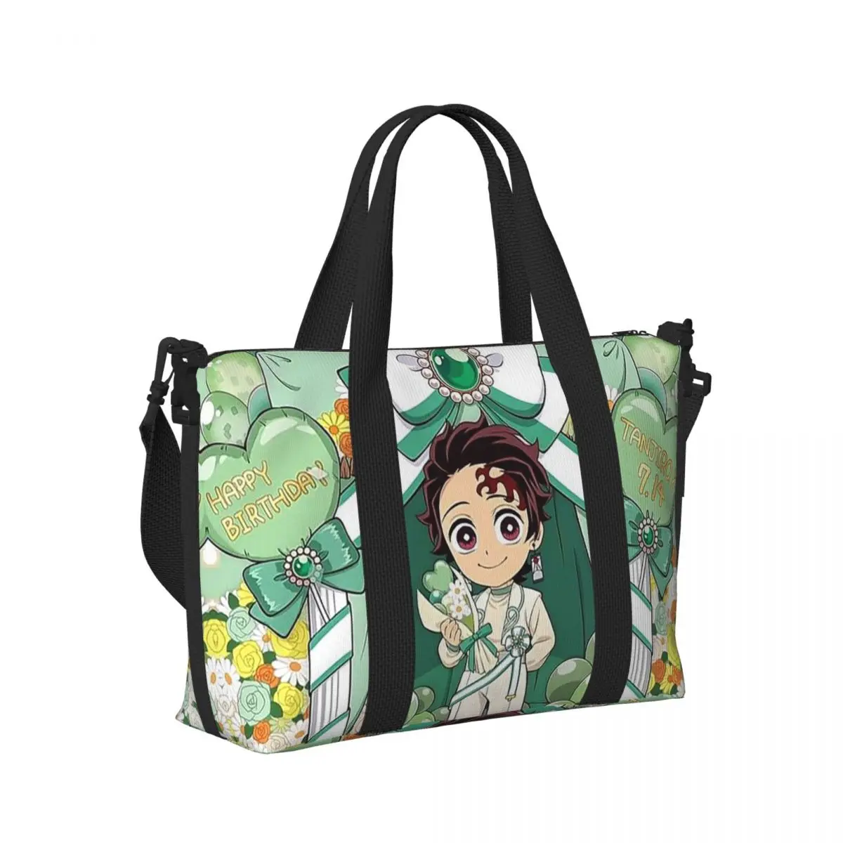

Anime Kamado Tanjirou Demon Slayer Beach Travel Bag Large Capacity Tote Bags for Gym Yoga Women Shopping Duffle Shoulder Bag
