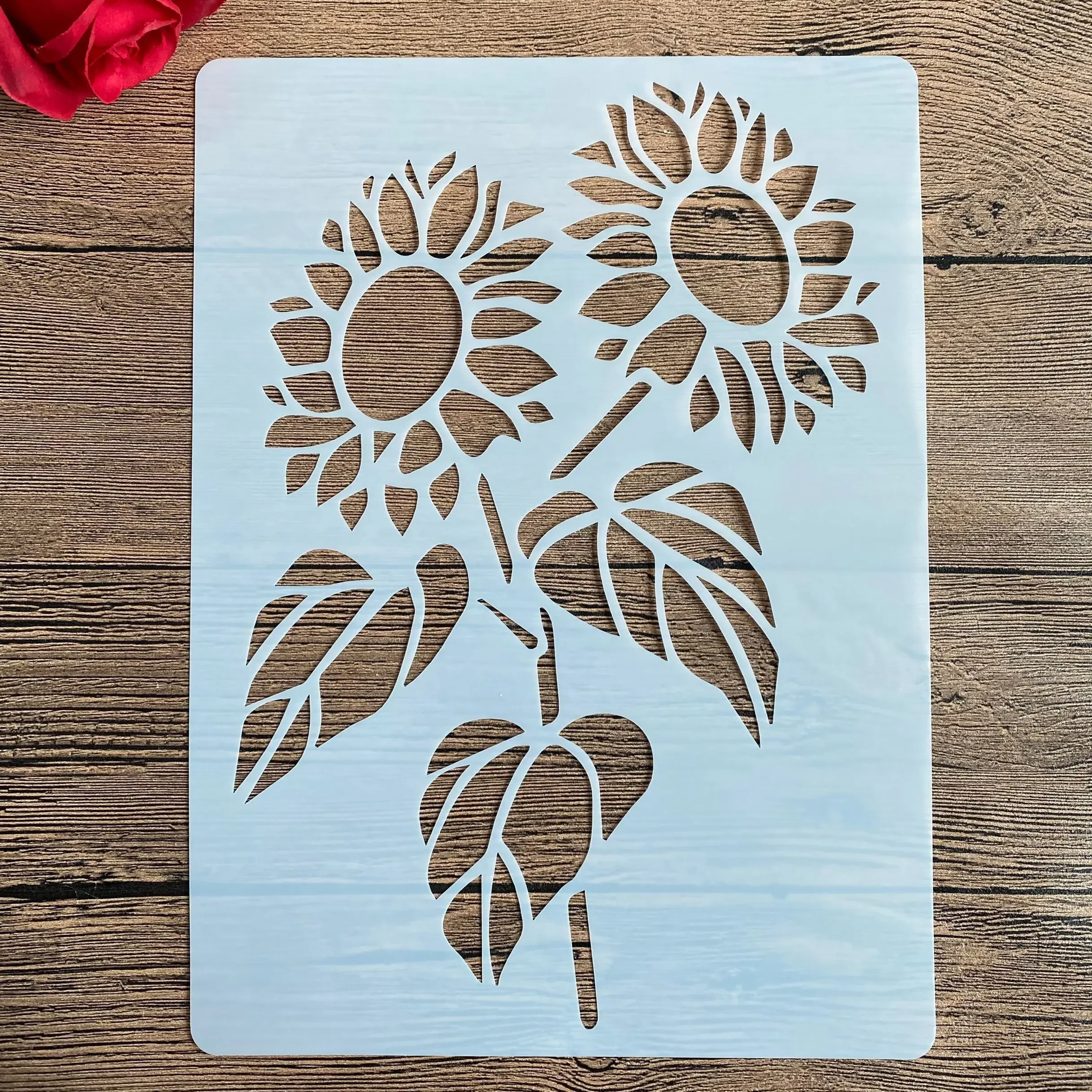 

A4 29 *21cm DIY Stencils wall Painting Scrapbook Coloring Embossing Album Decorative Paper Card Template wall sunflower