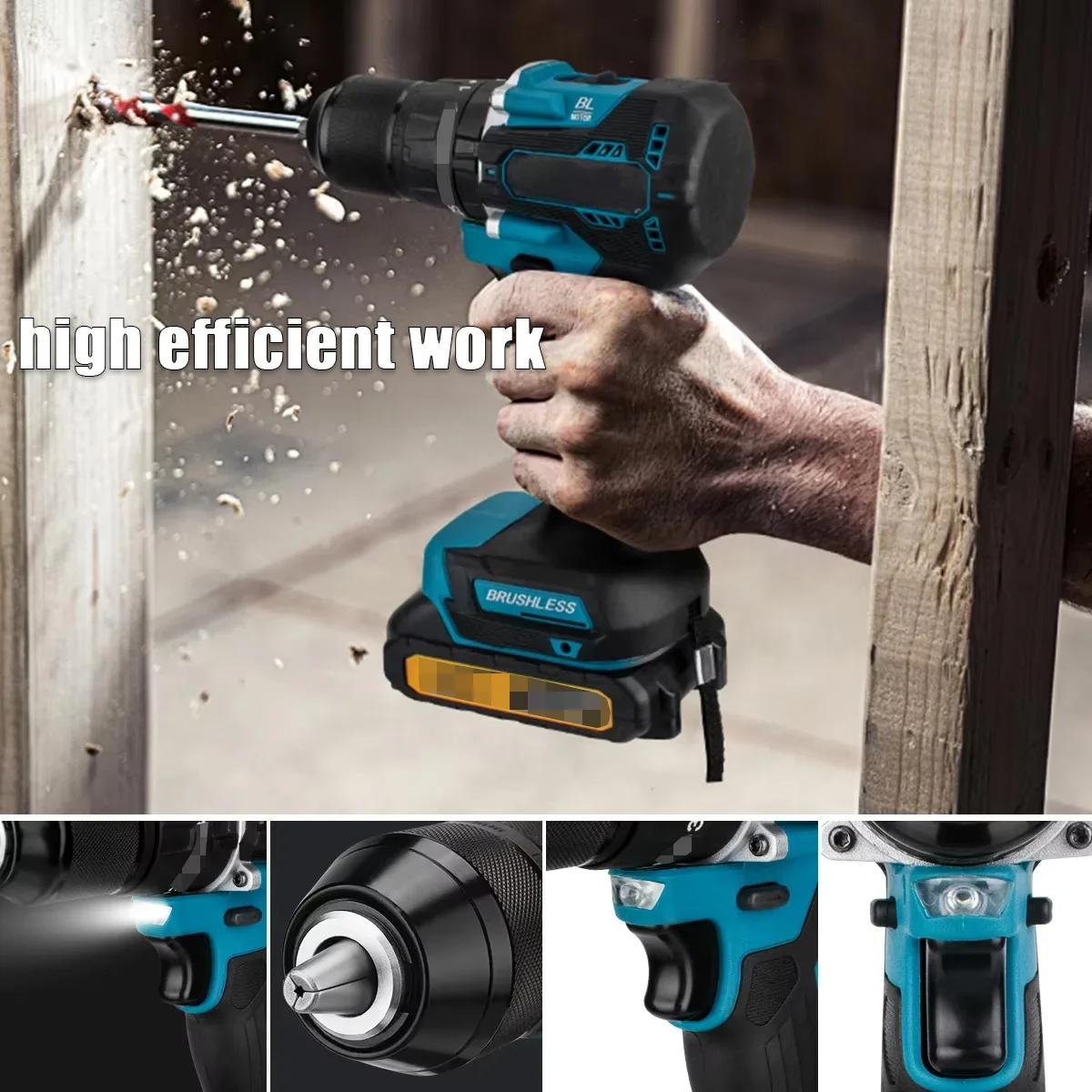 10 مللي متر فرش الحفر الكهربائية تأثير 25 + 3 عزم الدوران مفك كهربائي المطرقة أدوات الحفر ل ماكيتا 18 فولت بطارية دبابيس #2