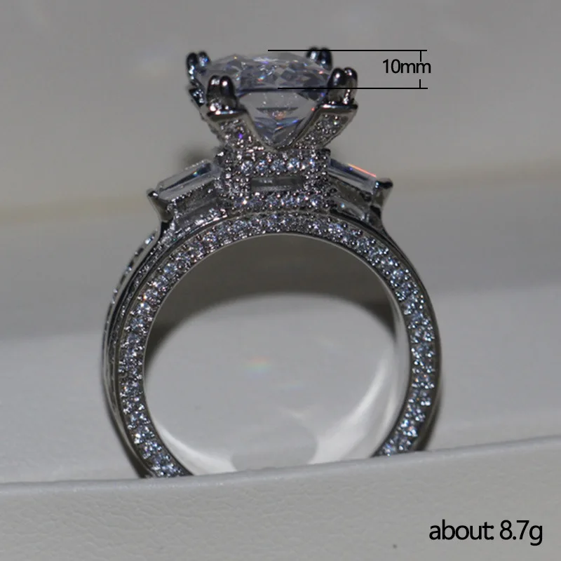 Huitan Gorgeous Full Cubic Zirconia Ring for Women Luxury Inlaid Square CZ Stone Engagement Wedding Rings New Fashion Jewelry