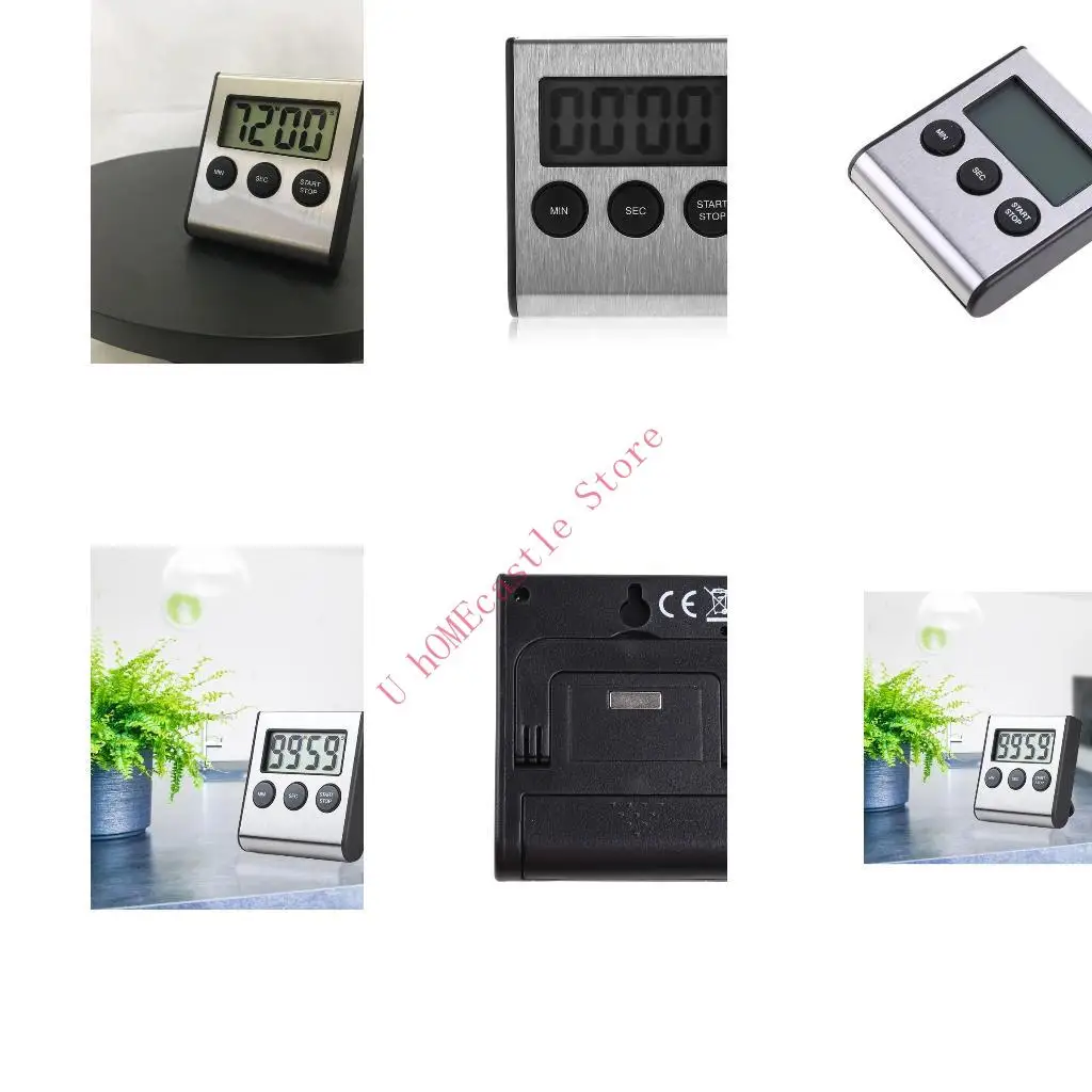 63HF Portable Timer Countdown Timer Large Screen with Loud Alarm LCD Screen for Home