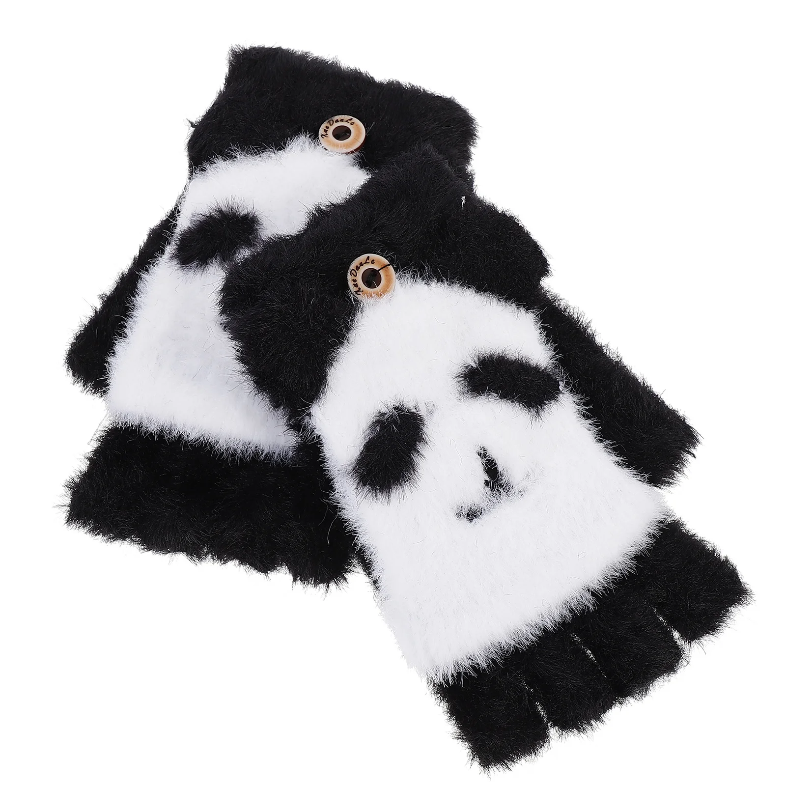 

1Pair Half Finger Gloves for Kids Lovely Cartoon Design Warm Winter Children Gloves for Outdoor Play Learning Running