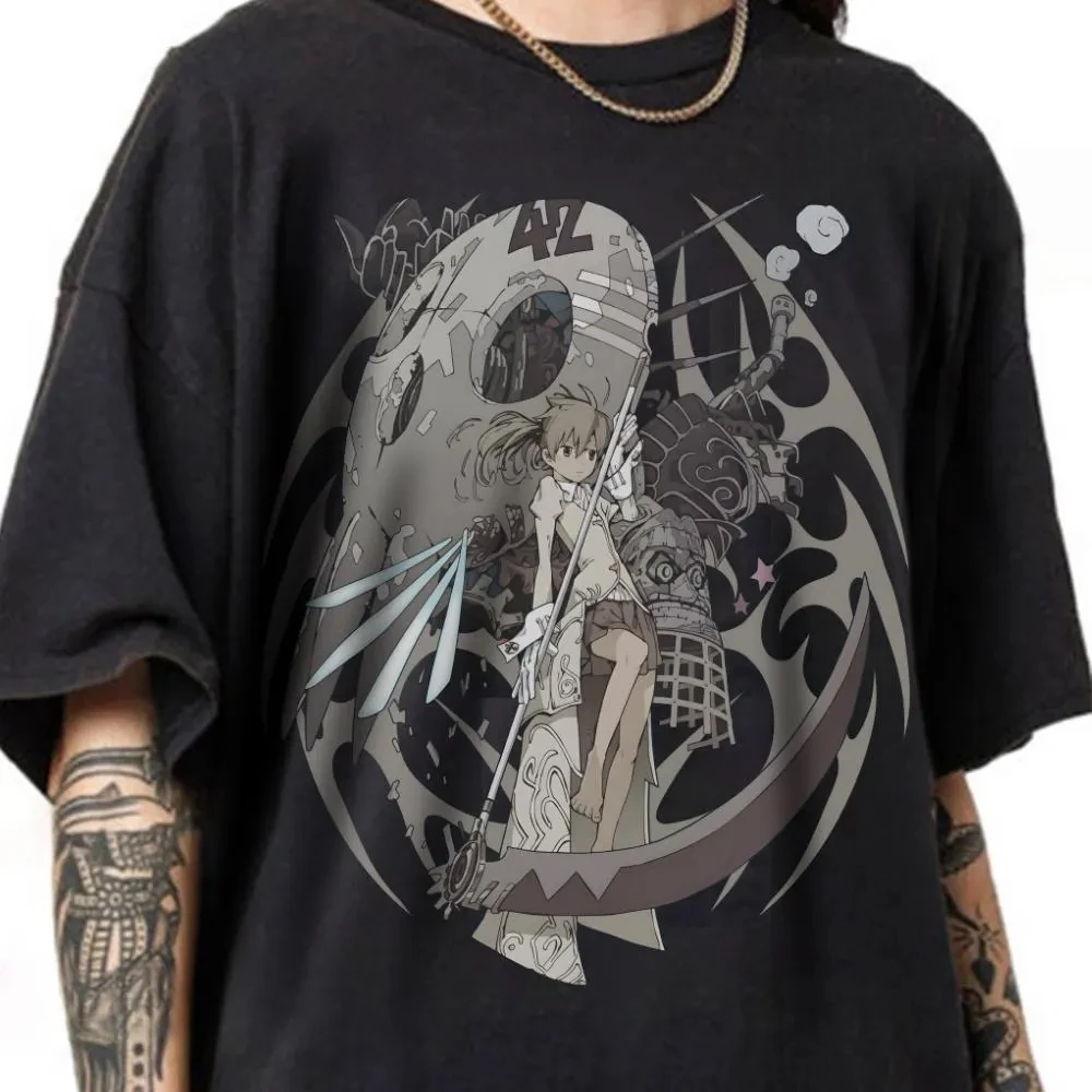 T-shirt surdimensionné Soul Eater Maka Albarn, style rétro anime, imprimé manga gothique grunge, unisexe, streetwear Harajuku, en coton