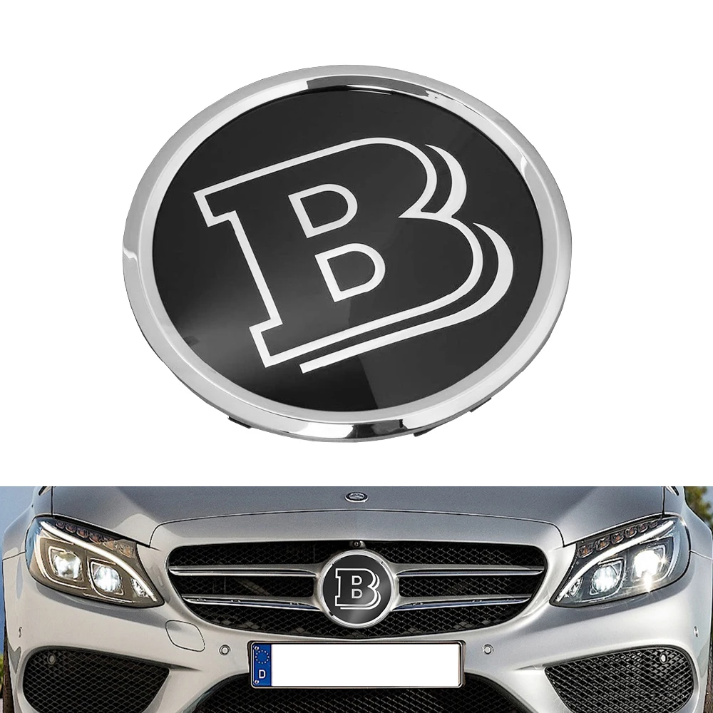 185MM Front Grille B Logo Badge Emblem For Mercedes Benz 2014-2018 W205 C Class