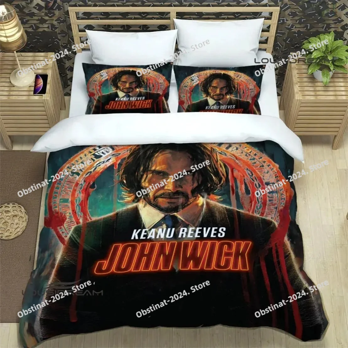 Customisable 3D HD John Wick Duvet Cover Bed Set Movie John Wick Bedding Sets Quilt Cover Pillowcase Boys Adult Home Textile