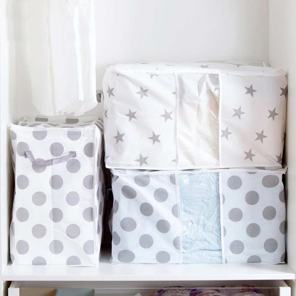 

Moisture-proof Large Capacity Non-woven Storage Bags Space Saver Foldable for Clothes Quilts Blankets Travel Luggage Organizers