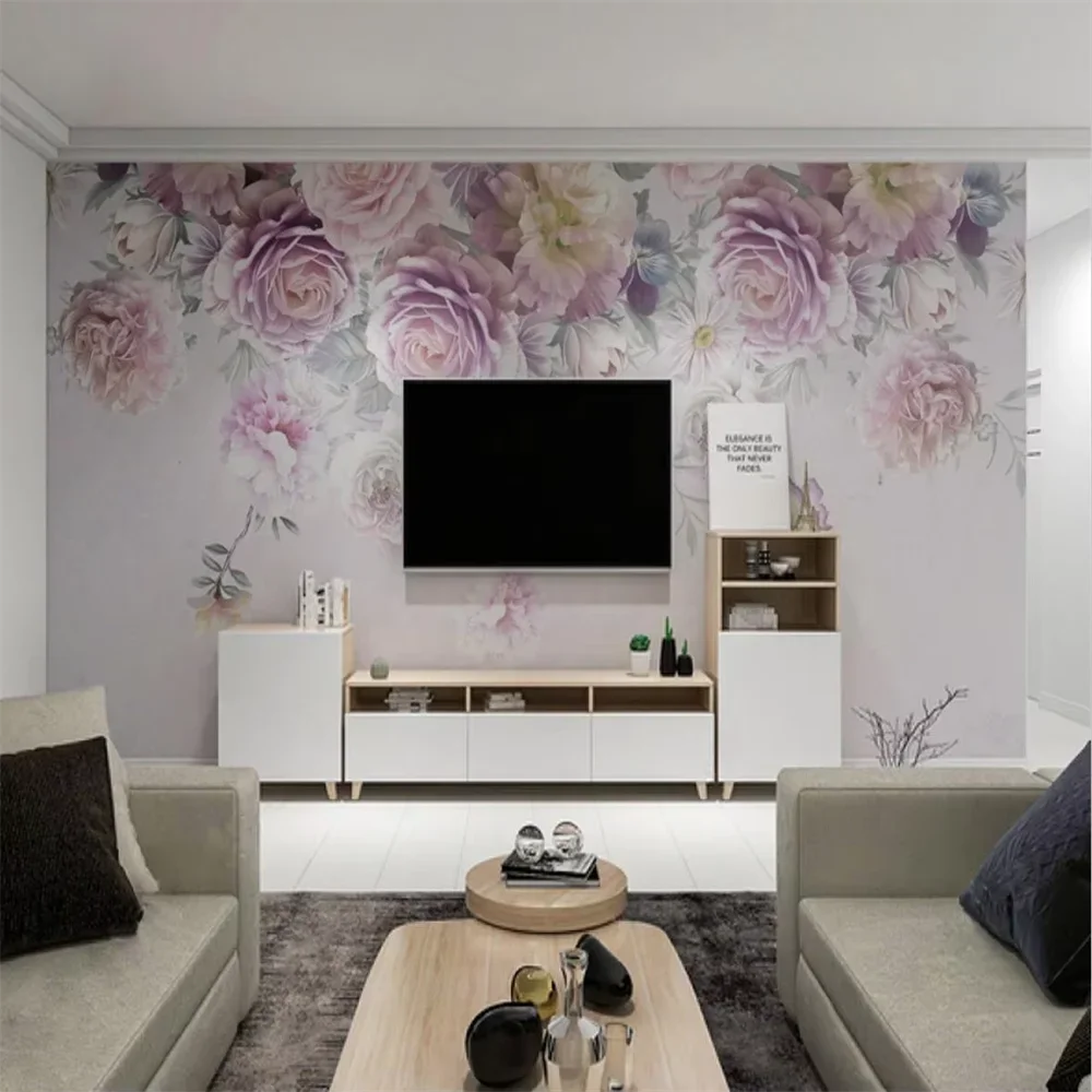 Custom pastoral flowers Mural Wallpaper TV Background home Decorations Large Wall Painting 3D Wallpaper Living Room Sofa Bedroom