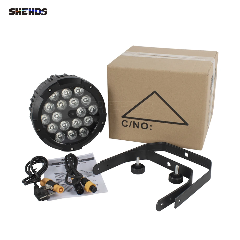 SHEHDS في الهواء الطلق IP65 مقاوم للماء 1 قطعة LED 18x18 واط RGBWA + UV 6in1 سبائك الألومنيوم الاسمية ضوء DMX512 التحكم DJ حديقة ديسكو الزفاف