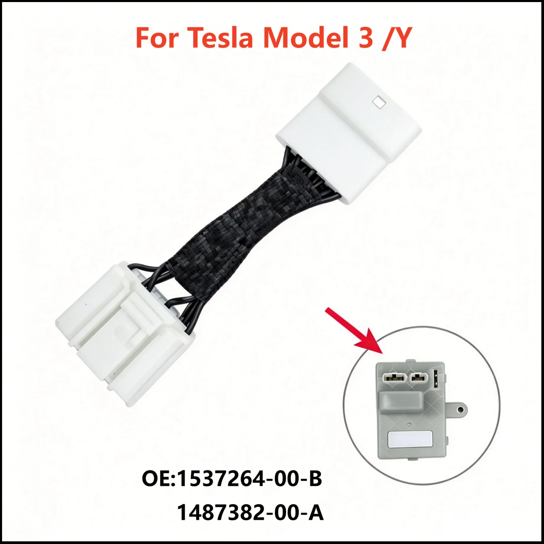 OE1537264‑00‑B 1487382‑00‑A Vehicle Charging Port Module Wire Harness Repair Spare Part for Tesla Model 3 Y