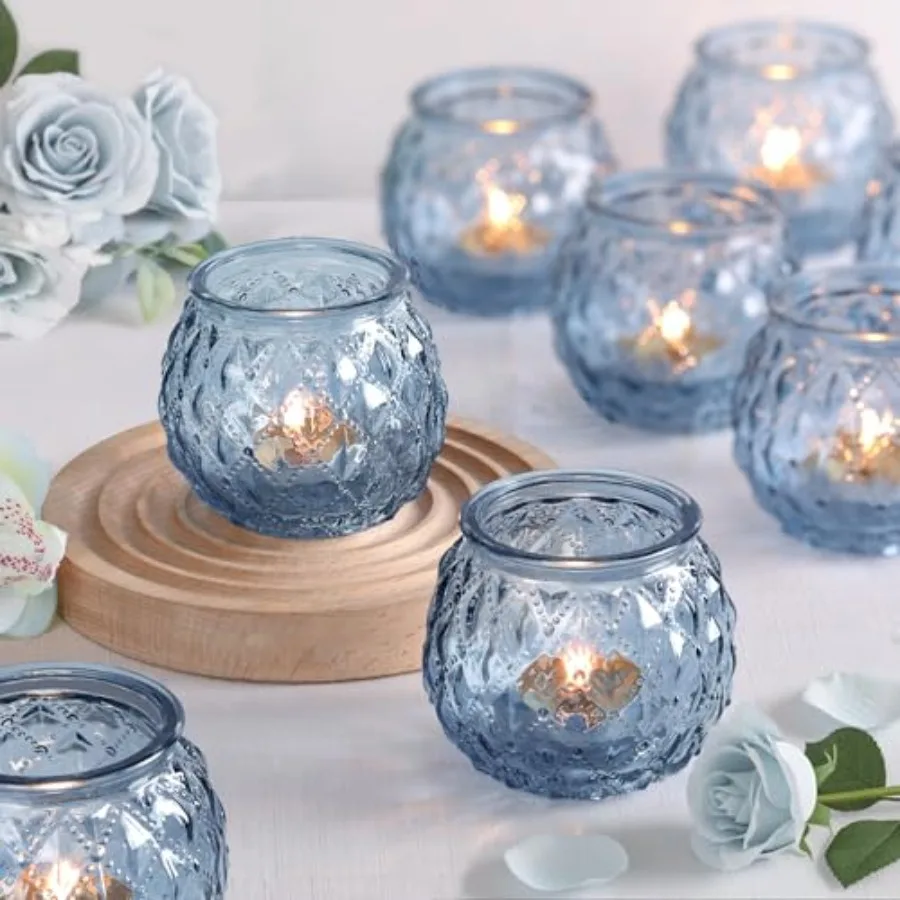 Votive Candle Holder Set of 20 Upgraded Size Tea Light Candle Holder Glass for Wedding Table Centerpieces Elegant Bulk Votive H