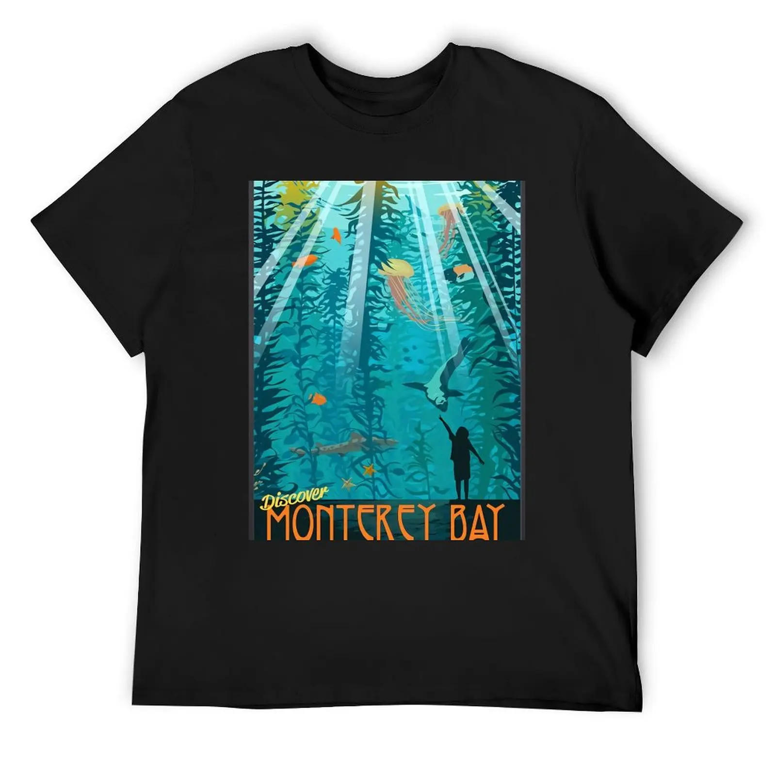 Discover Monterey Bay Pasific Ocean Aquarium Aesthetic Poster T-Shirt plus size tops quick drying men tshirt