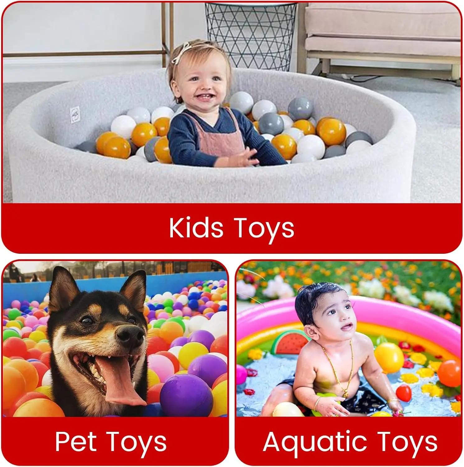 Ball Pit Balls for Toddlers, BPA Free Crush Proof Plastic Toy Balls for Ball Pit, Children's Pool Toys, Rainbow Colors 50pcs