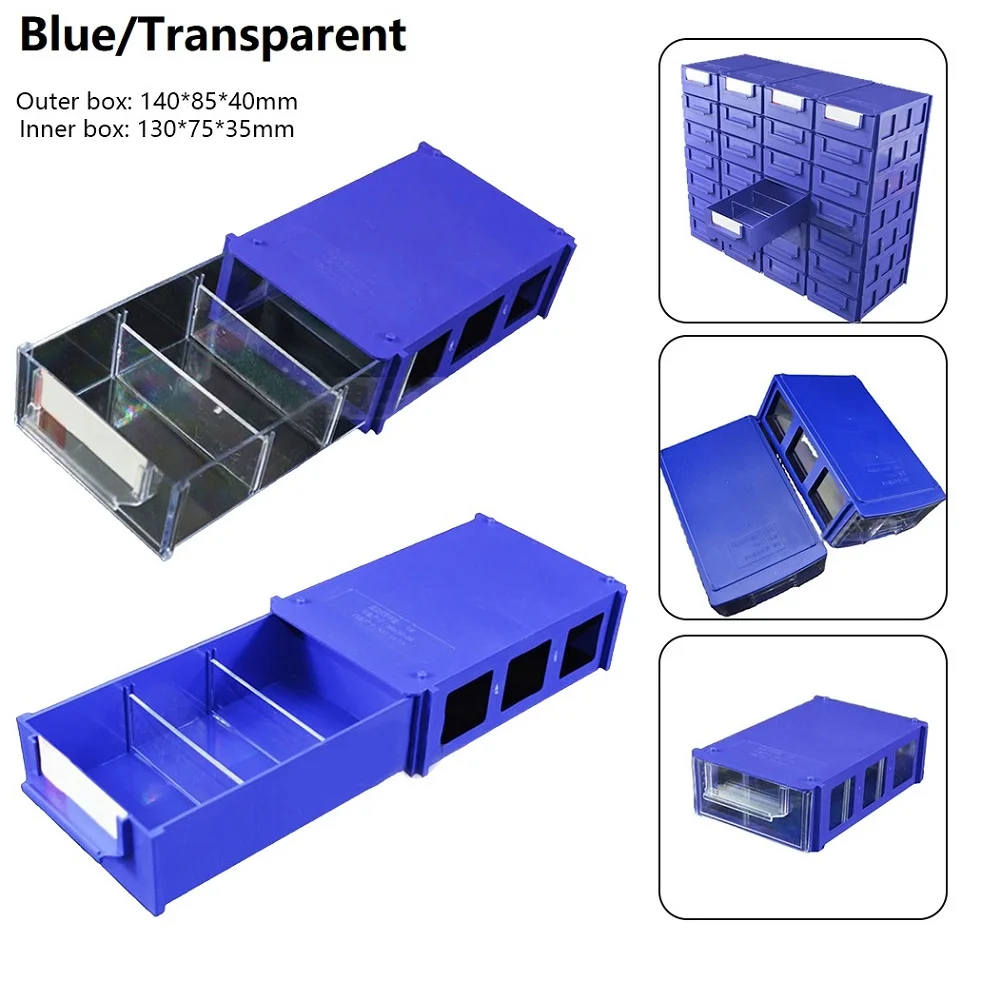 1PC/2pc Storage Box Stackable Plastic Hardware Part Storage Box Component Screws Tool Organizer Combined Cabinet Drawer Case Box